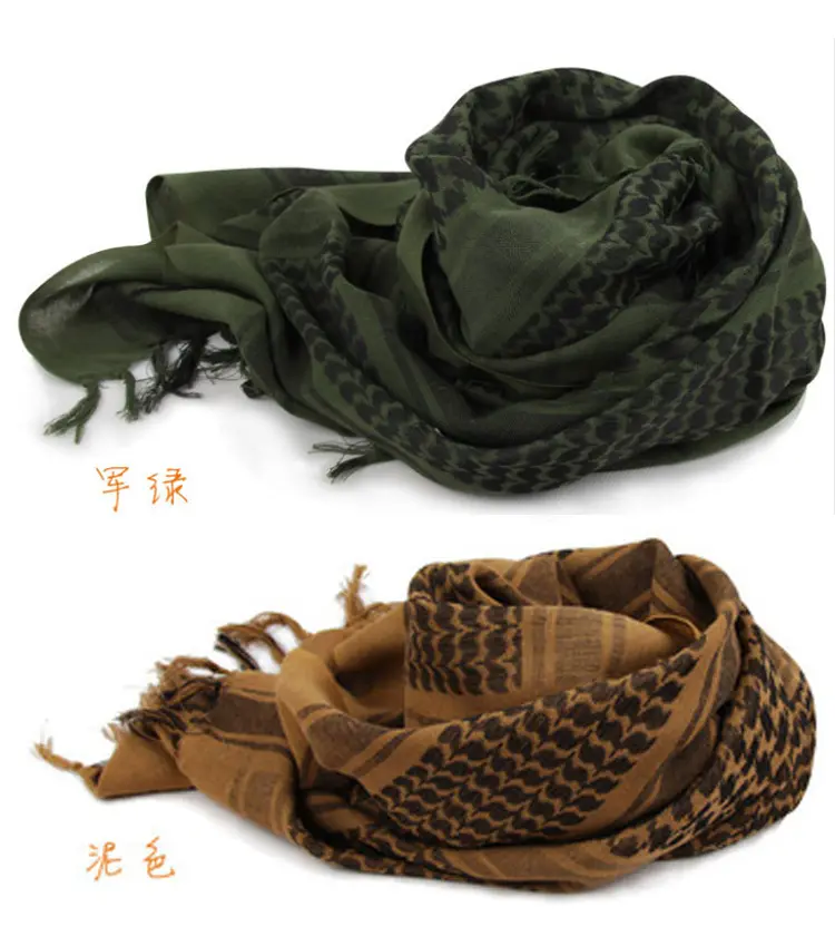 Spessa Mens Outdoor scialle arabo tattico Desert Wrap foulard Shemagh KeffIyeh Arafat sciarpa quadrata