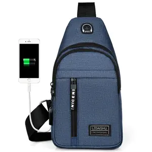 AYPPRO पुरुषों के कंधे गोफन Crossbody यूएसबी चार्ज बैग यात्रा दूत छाती बैग पुरुष आउटडोर खेल खरीदारी के लिए गोफन बैग पैक