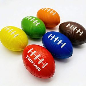 Low Moq Custom Logo Anti <b>Squeeze</b> Toys Pu Foam <b>Ball</b> Rugby Shaped American Football Stress <b>Balls</b> - Product Image 1