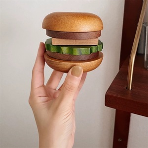 Posavasos Creativo de Madera con Forma de Hamburguesa, Alfombrilla Aislante de Calor de Madera Maciza, Forma Irregular, para Escritorio, Uso Doméstico - Product Image 3