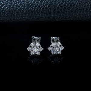 Classic 925 Silver Cultivated Diamond <b>Earrings</b> Gold & Rhodium Plated Gift for Women's <b>Fine</b> Jewelry - Product Image 3