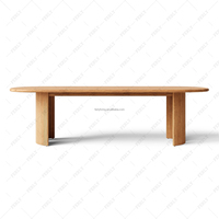 Table à manger d'extérieur FERLY de haute qualité, durable, en teck, style moderne et contemporain, pour meubles d'extérieur