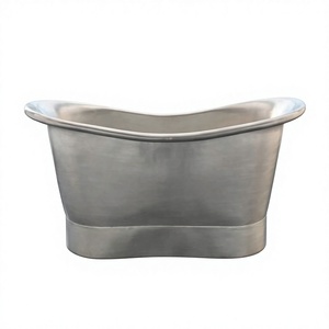 อ่างอาบน้ำสแตนเลสสตีลแบบตั้งพื้น ดีไซน์ลายตอกแบบแฮนด์เมด ยี่ห้อ Matt Silver Finishing ราคาถูกในอินเดีย - Product Image 3