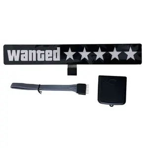 EL Glow Sticker Decoración pegatina LED Wanted Car Window Sticker 5 Star Wanted Sound Equalizer