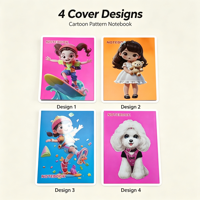 Cuaderno Personalizado con Diseño de Dibujos Animados, 210x290mm, Cubierta de 350gsm, 180 Hojas, Encuadernación Cosida, para Estudiantes, Escuela y Oficina