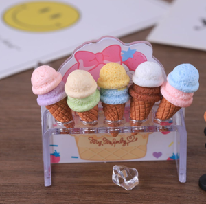 Miniatures <span class=keywords><strong>de</strong></span> cornets <span class=keywords><strong>de</strong></span> crème glacée 3D réalistes en résine, breloques dessert <span class=keywords><strong>double</strong></span>-cuillère pour boucles d'oreilles, porte-clés, coques <span class=keywords><strong>de</strong></span> téléphone et accessoires pour cheveux DIY - Product Image 6