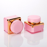 Bouteilles de Lotion en acrylique rose clair de haute qualité, 15ml, 30ml, 50ml, pots de crème, emballage cosmétique, ensemble de conteneurs