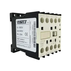 VKSELE mini contatcor LP1K12 12A LP1K1201 LP1K1210 3 pole 12V 24V 36V 48V 110V 220V DC electric contactor magnetic