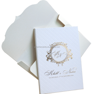 Elegante línea <span class=keywords><strong>de</strong></span> grabado Tapa dura oro frustrado blanco nacarado papel folleto tarjetas <span class=keywords><strong>de</strong></span> invitación <span class=keywords><strong>para</strong></span> boda matrimonio cumpleaños menú - Product Image 5