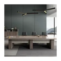 Petit bureau de conférence industriel rectangulaire moderne en bois et mélamine