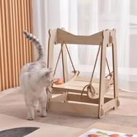 Hamac suspendu moderne en bois pour chat, universel quatre saisons, lit balançoire amovible, en carton