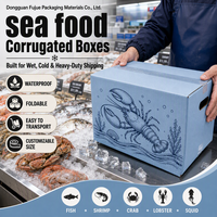 Boîtes carrées en carton ondulé écologiques, imperméables, résistantes, en matériaux recyclés, pour fruits de mer et poissons congelés, portables et recyclables