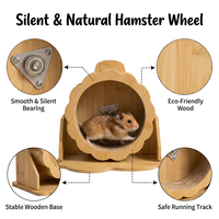 Château pour hamster en bois naturel à plusieurs niveaux, écologique, cachette pour petits animaux avec toboggan pour hamsters syriens et rats