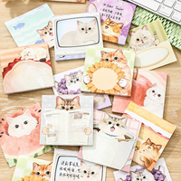 Bloc de Notas Decorativo Simno con Adorable Diseño de Gato de Acuarela, para Recordatorios Diarios y Scrapbooking