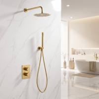Mitigeurs de douche thermostatiques encastrés de luxe pour salle de bain, robinets de douche chromés, ensemble de robinetterie de douche encastrée pour salle de bain