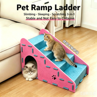 Rampe d'escalier pour animaux de compagnie en feutre solide, résistante aux morsures, durable, toutes saisons, 3-en-1 pour chats et chiens, accessoire pour lit et canapé