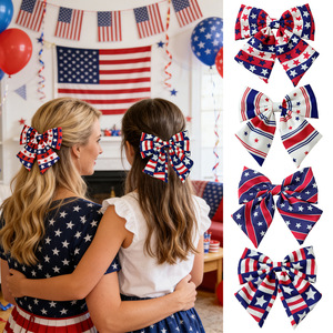 Nuevo Lazo <span class=keywords><strong>de</strong></span> Tela con Estrellas y Rayas del Día <span class=keywords><strong>de</strong></span> la Independencia Americana, Hecho a Mano, Primavera 2026, Pinza <span class=keywords><strong>de</strong></span> <span class=keywords><strong>Pelo</strong></span> <span class=keywords><strong>de</strong></span> Pico <span class=keywords><strong>de</strong></span> Pato para Mujer, Venta Transfronteriza - Product Image 1