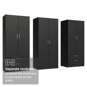 Armoire de style moderne personnalisée avec 4 tiroirs, design plat autoportant, panneau mélaminé, modules séparés, rangement - Product Image 3