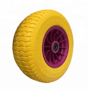 650-8 flat free Wheel pu wheel Wheel for wheelbarrow agriculture vehicle lawn mower