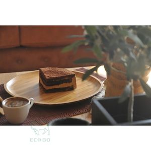 Plateau à sushi rectangulaire en bois écologique avec finition laquée pour restaurant, apéritif, plateau de fête - Product Image 4