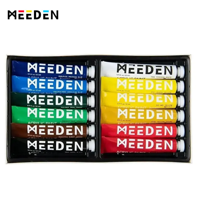 Meeden 12 màu 22ml nhà máy cơ thể nặng Acrylic sơn ống cho sinh viên