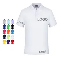 Kaus Polo Logo untuk Pria, Kaos Polo Pria untuk Pakaian Olahraga Produk Laris Katun Lengan Pendek Poliester/Katun Ukuran Besar Cepat Kering