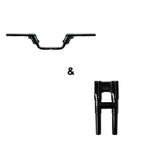Manillar de Motocicleta de 5.5 Pulgadas de Altura, Ajustable, con Abrazadera de 1 Pulgada, Estilo Cable y Acelerador Electrónico para la Mayoría de los Modelos Harley