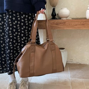 กระเป๋าโท้ทผู้หญิง ความจุขนาดใหญ่ ปิดด้วยซิป ทรงสี่เหลี่ยมแนวนอน สีพื้น สีน้ำตาล สีดำ ใช้ได้ทุกวัน ฤดูใบไม้ร่วง 2024 - Product Image 4