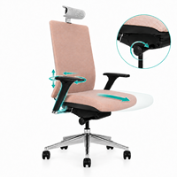 Chaise de conférence ergonomique à dossier haut réglable X7-BM-01 avec base en aluminium, design orthopédique de luxe pour le travail de bureau