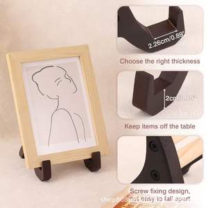 Simple Wooden Desktop Photo Frame Stand Retro Color Solid Wood <b>Tabletop</b> <b>Display</b> Rack Durable Horizontal Orientation - Product Image 4