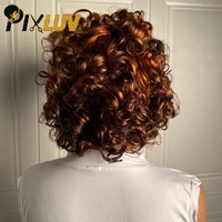 Perruque Pixie Cut 15A en Cheveux Brésiliens Naturels, Perruques Sans Colle Pré-épilées, Perruque Courte Bob en Cheveux Humains Bouclés, Perruque en Cheveux Cambodgiens pour Femmes Noires