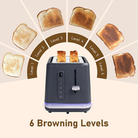 6 bruiningsniveaus instelbare kleine broodbakmachine met aangepast logo, broodrooster voor hotel en restaurant