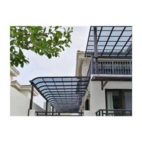 Auvent moderne en alliage d'aluminium pour l'extérieur, étanche à la pluie, transparent pour villa, cour, balcon, terrasse, avant-toit, auvent pour cour et balcon