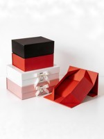 Boîte cadeau pliable personnalisable en une seule pièce avec fermeture magnétique, impression UV et construction en carton