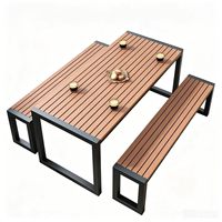 Table de salle à manger d'extérieur en bois étanche à prix abordable pour balcon, ferme, parc, restaurant, cuisine, cour
