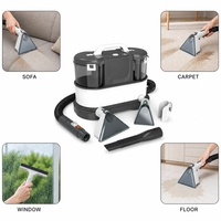 Nettoyeur de tapis électrique à vapeur 1,6 L 1 L avec deux réservoirs d'eau, aspiration 15 kPa, léger 3,9 kg, silencieux 68 dB, buse de nettoyage pour tissus d'ameublement