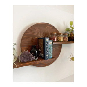 Gỗ Tường Nghệ Thuật Bằng Gỗ Treo Nổi Tường Gắn Kết Vòng Tròn Kệ Hiển Thị Nhà Máy Đứng Tròn Thông Tư Kệ - Product Image 4