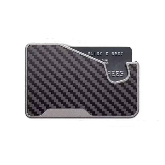 Aluminum Sliding Button Rfid Credit Card Holder