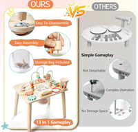 Table d'activités Montessori en bois, jouet éducatif multi-activités pour tout-petits, apprentissage précoce
