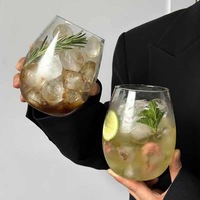 Couvercle simple en verre borosilicate résistant à la chaleur pour pailles, pour tasses de thé au lait et jus, grande capacité, compatible lave-vaisselle, forme ampoule