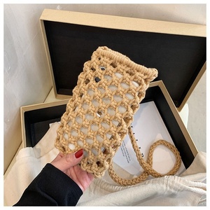 Handmade Crochet Cotton Rope Woven Open Small Square Shoulder <strong>Bag</strong> <strong>Macrame</strong> Chains Portable Single Strap Fashionable Ladies - Product Image 1