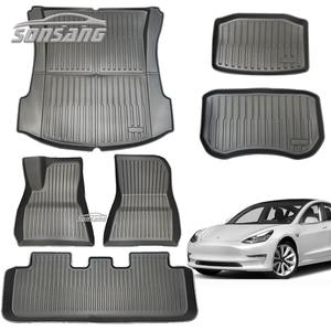 Sonsang พรมปูพื้นแบบเต็มชุดเสื่อปูพื้นสำหรับรถเทสลารุ่น3เสื่อปูพื้นรถยนต์บรรทุกสินค้าด้านหน้าด้านหลังทุกสภาพอากาศ - Product Image 1