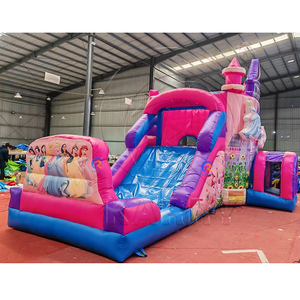 Castillo Inflable con Tobogán, Diseño Nuevo, para Fiestas <span class=keywords><strong>de</strong></span> Niñas, Castillo Brincolín <span class=keywords><strong>de</strong></span> Princesa, Color Rosa - Product Image 5