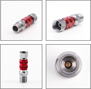 Conector Rápido de Aluminio para Aerógrafo EUSTACE, Cambio con un Toque, Conector de 1/8 de Pulgada, Color Rojo, 2 Piezas, China - Product Image 5