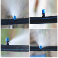 Tête d'arrosage en plastique PP bleue, arroseur réglable, débit réglable, 1,0-3,0 bar, 4-14 L/H, 12 mm