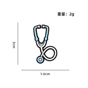 Medizinische Brosche: Gesundheitsversorgungsmittel, Stethoskop, Atemmaske, Metallabzeichen, Dekorative Artikel, Soft-Emaille-Anstecknadel - Product Image 6