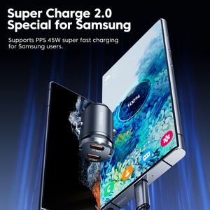 ที่ชาร์จโทรศัพท์ในรถ toocki สีดำ45W Type C ที่ชาร์จในรถแบบวงแหวนดึง - Product Image 4