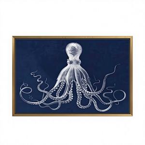 Tableau mural en toile sur le thème de la plongée sous-marine, art déco moderne, imprimé animalier, décoration à suspendre, 1 pièce, cadre transparent - Product Image 1