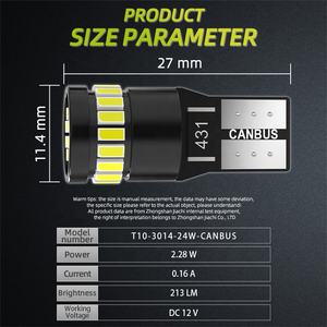 JiaChi fábrica Super brillante Canbus LED bombillas de luz Led placa de matrícula marcador lateral lámpara de puerta 12V 501 <span class=keywords><strong>194</strong></span> para luz antiniebla de coche - Product Image 5
