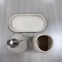 Ensemble d'accessoires de salle de bain en résine effet marbre, porte-savon moderne en résine